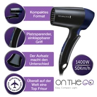 Cestovný sušič na vlasy Remington D2400 1400 W, skladací, celosvetové použitie 120/220-240 V, so stylingovým koncentrátorom, 2 stupne nastavenia teploty a rýchlosti prúdenia vzduchu 4
