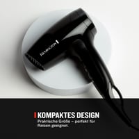 Uscător de păr Remington D5000 - Compact, 1800W, cu concentrator, 3 trepte de temperatură, 2 trepte de viteză, mod Eco, ideal pentru călătorii 2