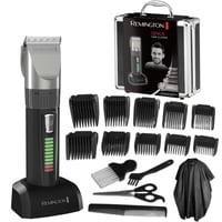Mașină de tuns profesională Remington HC5811 - Lame ceramice auto-ascuțite, 0,8-40 mm, 10 piepteni atașabili, cu acumulator/fir, geantă din aluminiu 1