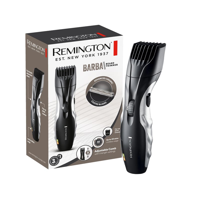 Remington MB320C Trimer za bradu za muškarce - Samooštreće keramičke oštrice, 0,4-18 mm, 9 postavki dužine, LED indikator punjenja, rad na struju i bateriju