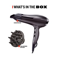 Uscător de păr ionic Remington Pro-Air Turbo D5220, 2400W, Ceramică Turmalină, Concentrator și Difuzor, Negru 4