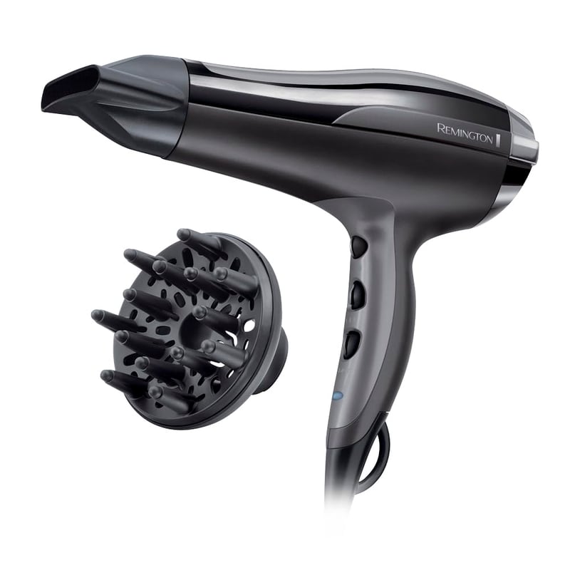 Uscător de păr ionic Remington Pro-Air Turbo D5220, 2400W, Ceramică Turmalină, Concentrator și Difuzor, Negru