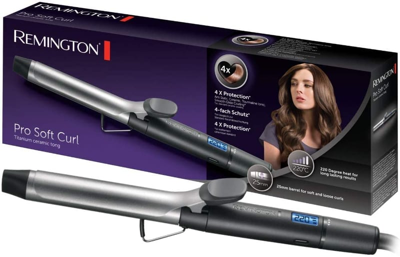 Kulma Remington Pro Soft Curl 25 mm, čierna, LCD displej, prirodzené vlny, 4-násobná ochrana