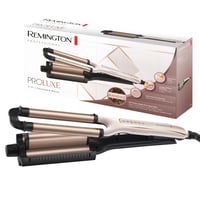 Ondulator 4-în-1 Remington ProLuxe CI91AW, Alb Roz - Beach Waves, Onduleuri naturale, Onduleuri lejere, Afișaj digital, 210°C, Creponat, Multi-stilizare 1