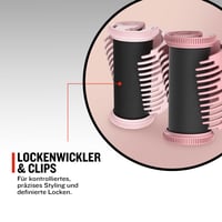 Set de bigudiuri electrice Remington PROluxe H9100, 20 bucăți, 2 dimensiuni (25 mm, 32 mm), tehnologie OPTIheat, roz/negru 4