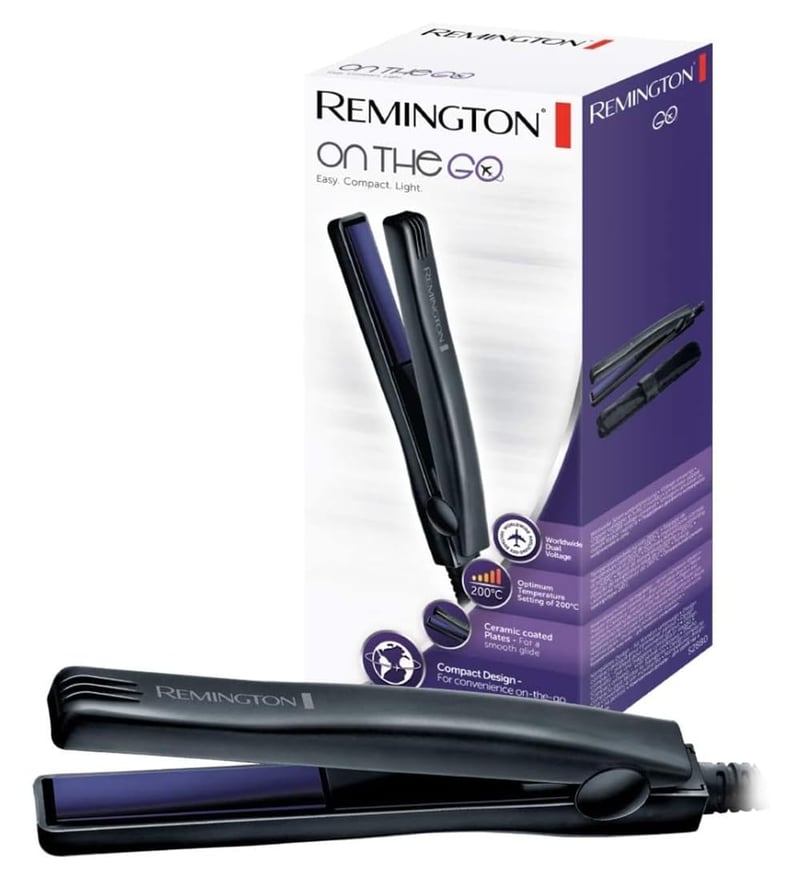 Placă de îndreptat părul mini Remington S2880 On The Go – 15 cm, plăci ceramice, 200°C, temperatură ideală pentru călătorii