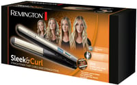 Žehlička na vlasy Remington S6500 Sleek & Curl so zaobleným dizajnom, ultra turmalínovo-keramickým povrchom, LCD displejom, 150-230 °C, čierna/béžová 7