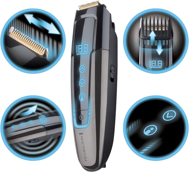 Remington Touch Tech Férfi Szakállvágó - Titán Bevonatú Pengék, GroomMotion Technológia, Vezeték Nélküli, Vízálló, Utazáshoz - beard trimmer