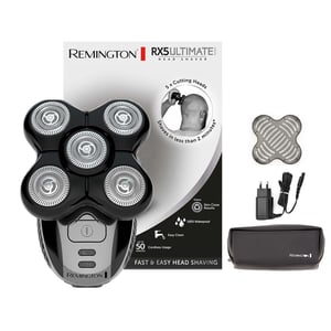Remington XR1501 elektromos fejborotva férfiaknak, lítium, 5 borotvafej, max. 0,2 mm, hajgyűjtő kamra, részletnyíró, fekete