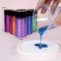 Renfio holografické trblietky 60g, 1/128" ultra jemné trblietky na tvár, vlasy, nechty a dekorácie – laserová čierna 4