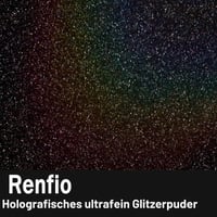 Renfio holografické trblietky 60g, 1/128" ultra jemné trblietky na tvár, vlasy, nechty a dekorácie – laserová čierna 2