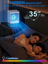 Mini klimatizácia RenFox 4 v 1, ochladzovač vzduchu so zvlhčovačom a LED svetlom, 900 ml nádržka na vodu, 3 rýchlosti, náklon 60°, USB 5V, tichá prevádzka 5