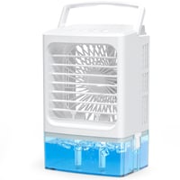Mini klimatizácia RenFox 4 v 1, ochladzovač vzduchu so zvlhčovačom a LED svetlom, 900 ml nádržka na vodu, 3 rýchlosti, náklon 60°, USB 5V, tichá prevádzka 1