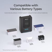 Controler de încărcare solară Renogy 20A MPPT 12/24V cu afișaj LCD 6