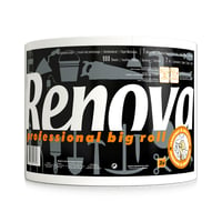 Renova Professional Veľká kuchynská papierová utierka, 2-vrstvová, 100 % recyklovaná, 1 ks obrie balenie, 450 útržkov, biela, viacúčelová 2