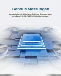 Cântar inteligent Bluetooth RENPHO cu analizor de grăsime corporală, conectivitate prin aplicație, măsurare IMC, masă musculară, proteine, BMR, alb 2