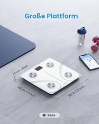 Cântar inteligent Bluetooth RENPHO cu analizor de grăsime corporală, conectivitate prin aplicație, măsurare IMC, masă musculară, proteine, BMR, alb 7