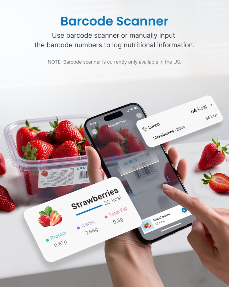 RENPHO Digitális Konyhai Mérleg Tápanyag Kalkulátorral és Alkalmazással