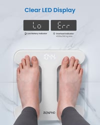 RENPHO Digitális Személymérleg LED Kijelzővel, 180 kg Kapacitás, Elemekkel 6