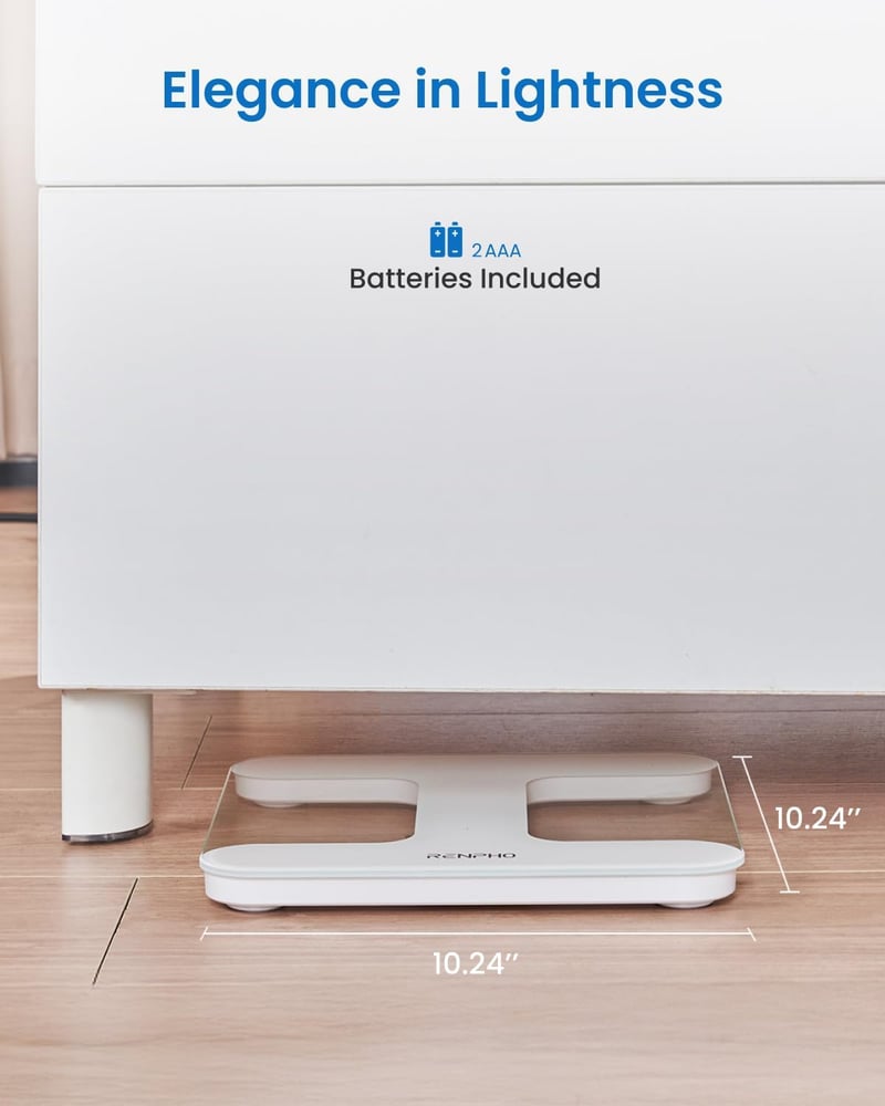 RENPHO Digitális Személymérleg LED Kijelzővel, 180 kg Kapacitás, Elemekkel