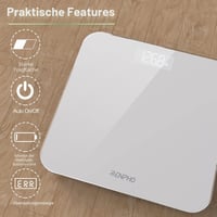 Cântar digital de baie RENPHO – Cântar corporal ultrasubțire cu senzori de înaltă precizie, tehnologie Step-On, alb 2