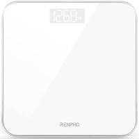 Cântar digital de baie RENPHO – Cântar corporal ultrasubțire cu senzori de înaltă precizie, tehnologie Step-On, alb 1