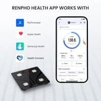 Cântar inteligent corporal cu Bluetooth RENPHO Elis 1, cântar digital cu analizator BMI și aplicație pentru smartphone, 220 kg, 30 cm 4