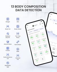 Cântar inteligent corporal cu Bluetooth RENPHO Elis 1, cântar digital cu analizator BMI și aplicație pentru smartphone, 220 kg, 30 cm 3