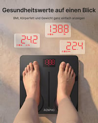 Inteligentná osobná váha RENPHO 180 kg – Bluetooth, BMI, analýza telesného tuku, čierna 2
