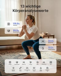 Inteligentná osobná váha RENPHO 180 kg – Bluetooth, BMI, analýza telesného tuku, čierna 4