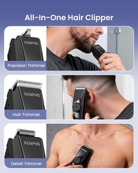 Mașină de tuns multifuncțională și aparat de ras RENPHO cu autonomie de 180 de minute, trimmer de precizie rezistent la apă, cu lame ultra-ascuțite, pentru frizeri 2