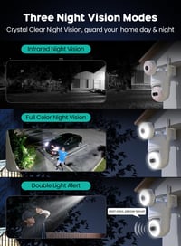 Reobiux 2K Kültéri Biztonsági Kamera Dupla Lencsével, 360° PTZ Forgatás, Színes Éjjellátás, Mozgásérzékelés, Kétirányú Hang, IP66 Vízálló, A 3
