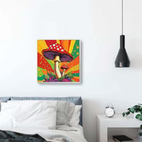 Set de pictură pe numere Reofrey pentru adulți și începători - Tablou cu model de ciuperci pe pânză 20x30 cm - Set creativ și educativ pentru pictura peisajelor 2
