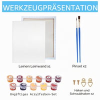 Reofrey set za slikanje po brojevima s okvirom za odrasle - 4 arhitektonska pejzaža, platno 20x30 cm, s kistovima i akrilnim bojama, za početnike i starije osobe 5