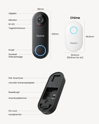 Videointerfon Reolink 5MP cu PoE și Sonerie, Unghi Ultra-Larg de 180°, Audio Bidirecțional 10
