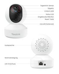 Cameră de supraveghere de interior Reolink E1 Pro 3K WiFi cu funcție Pan/Tilt, monitorizare bebeluși, detectare persoane/animale de companie/plâns, auto-tracking, vedere nocturnă IR de 5MP 9