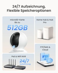 Cameră de supraveghere de interior Reolink E1 Pro 3K WiFi cu funcție Pan/Tilt, monitorizare bebeluși, detectare persoane/animale de companie/plâns, auto-tracking, vedere nocturnă IR de 5MP 8