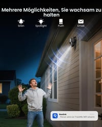 Reolink TrackMix WiFi 4K 8MP Wi-Fi 6 PTZ exteriérová kamera, duálny objektív, farebné nočné videnie – sivá 6