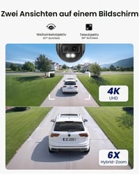 Reolink TrackMix WiFi 4K 8MP Wi-Fi 6 PTZ exteriérová kamera, duálny objektív, farebné nočné videnie – sivá 3