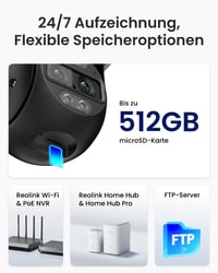 Reolink TrackMix WiFi 4K 8MP Wi-Fi 6 PTZ exteriérová kamera, duálny objektív, farebné nočné videnie – sivá 8
