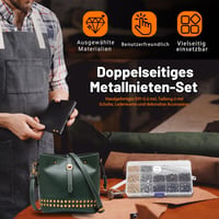 Reovin 180 db Bőr Szegecs Készlet, 3 Méretű Fém Szegecsek 3 Szerszámmal 4