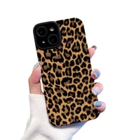 Reownest iPhone 15 kryt čierny hnedý leopardí vzor kožený silikónový ochranný kryt pre ženy a dievčatá 1
