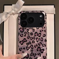 Puzdro Reownest pre iPhone 17 Pro Max, roztomilý retro dizajn s motívom geparda a leoparda, mäkký trblietavý TPU nárazuvzdorný kryt, estetický obal na telefón 3