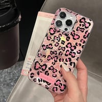 Puzdro Reownest pre iPhone 17 Pro Max, roztomilý retro dizajn s motívom geparda a leoparda, mäkký trblietavý TPU nárazuvzdorný kryt, estetický obal na telefón 7