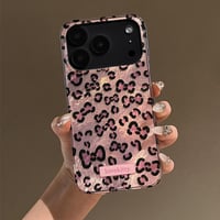 Puzdro Reownest pre iPhone 17 Pro Max, roztomilý retro dizajn s motívom geparda a leoparda, mäkký trblietavý TPU nárazuvzdorný kryt, estetický obal na telefón 2
