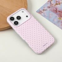 Reownest iPhone 17 Pro Pöttyös Tok Rózsaszín Puha TPU Ütésálló Védelem - iPhone 17 Pro, pink 3