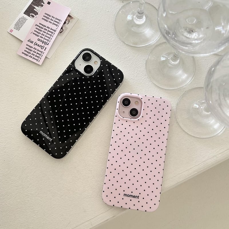 Reownest iPhone 17 Pro Pöttyös Tok Rózsaszín Puha TPU Ütésálló Védelem - iPhone 17 Pro, pink