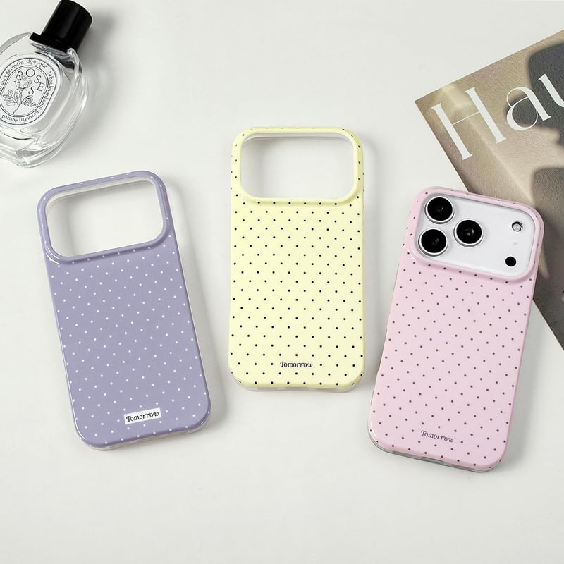 Reownest iPhone 17 Pro Pöttyös Tok Rózsaszín Puha TPU Ütésálló Védelem - iPhone 17 Pro, pink