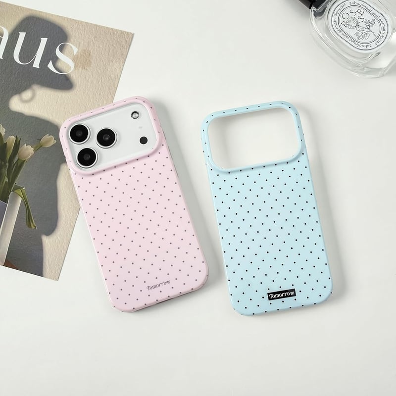 Reownest iPhone 17 Pro Pöttyös Tok Rózsaszín Puha TPU Ütésálló Védelem - iPhone 17 Pro, pink