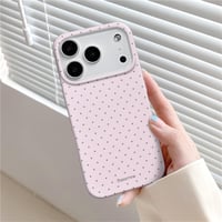 Reownest iPhone 17 Pro Pöttyös Tok Rózsaszín Puha TPU Ütésálló Védelem - iPhone 17 Pro, pink 2